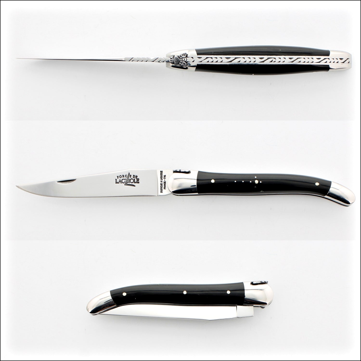 Forge de Laguiole Collection 11 cm Dark Horn Tip - Shiny Finish