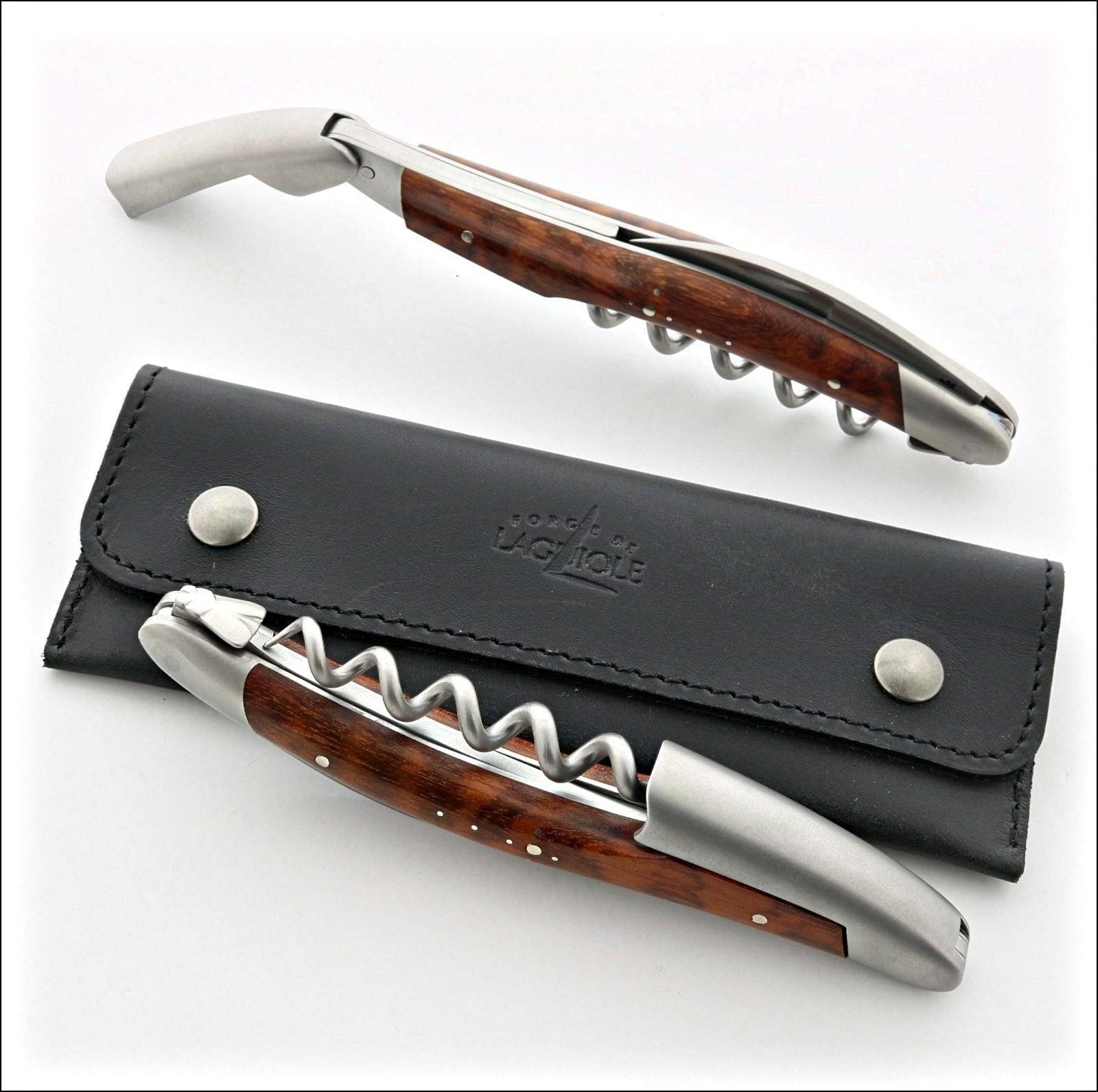 Forge de Laguiole Corkscrew Snake wood Handle - Satin-Waiter Corkscrew