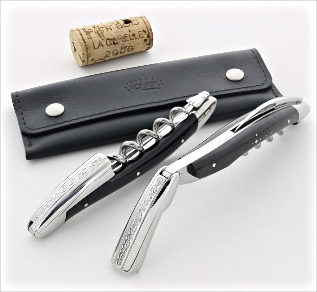Forge de Laguiole Pinot Noir Waiter-Style Corkscrew Dark Horn