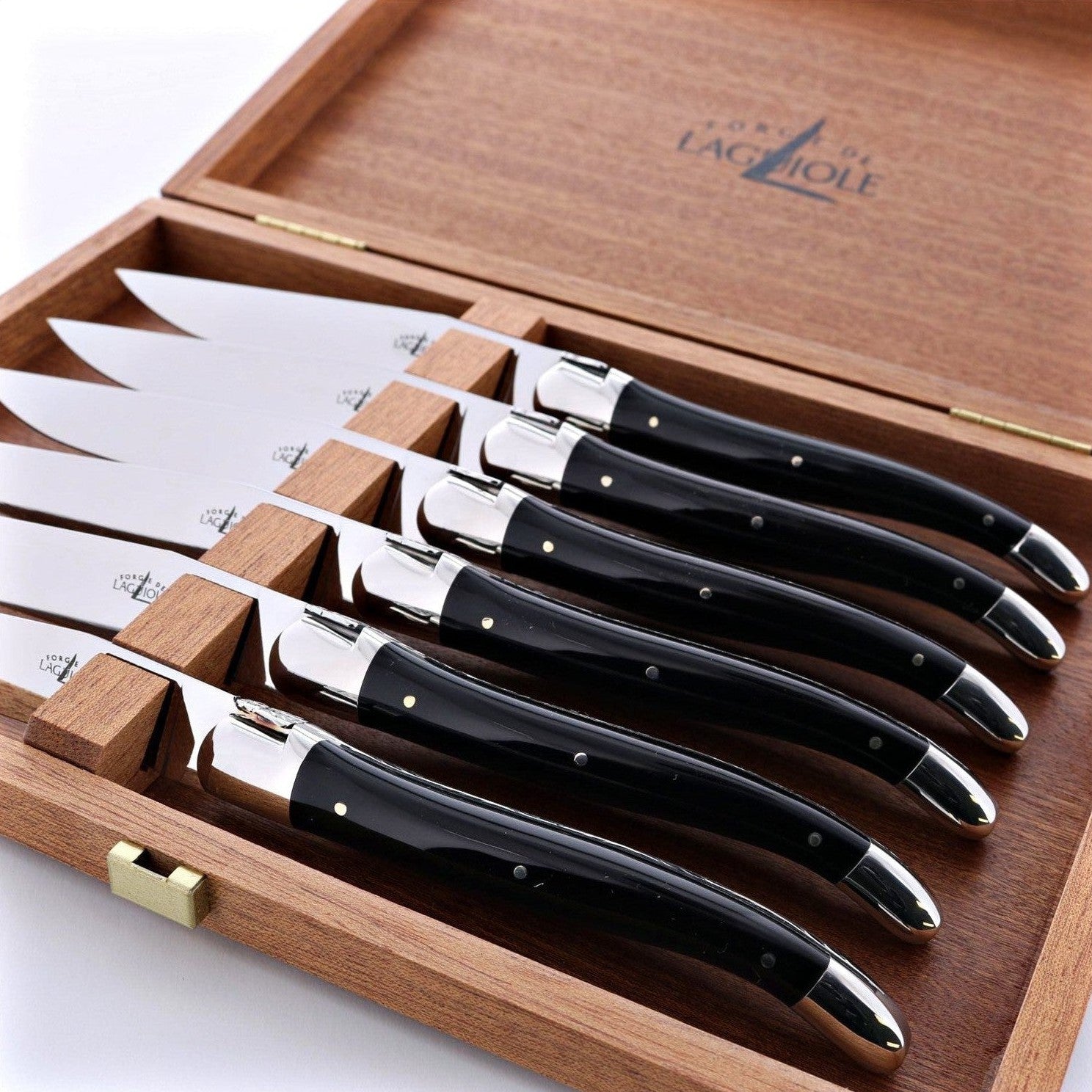Nontron Steak Knives & Flatware Sets Burned Boxwood - Laguiole Imports