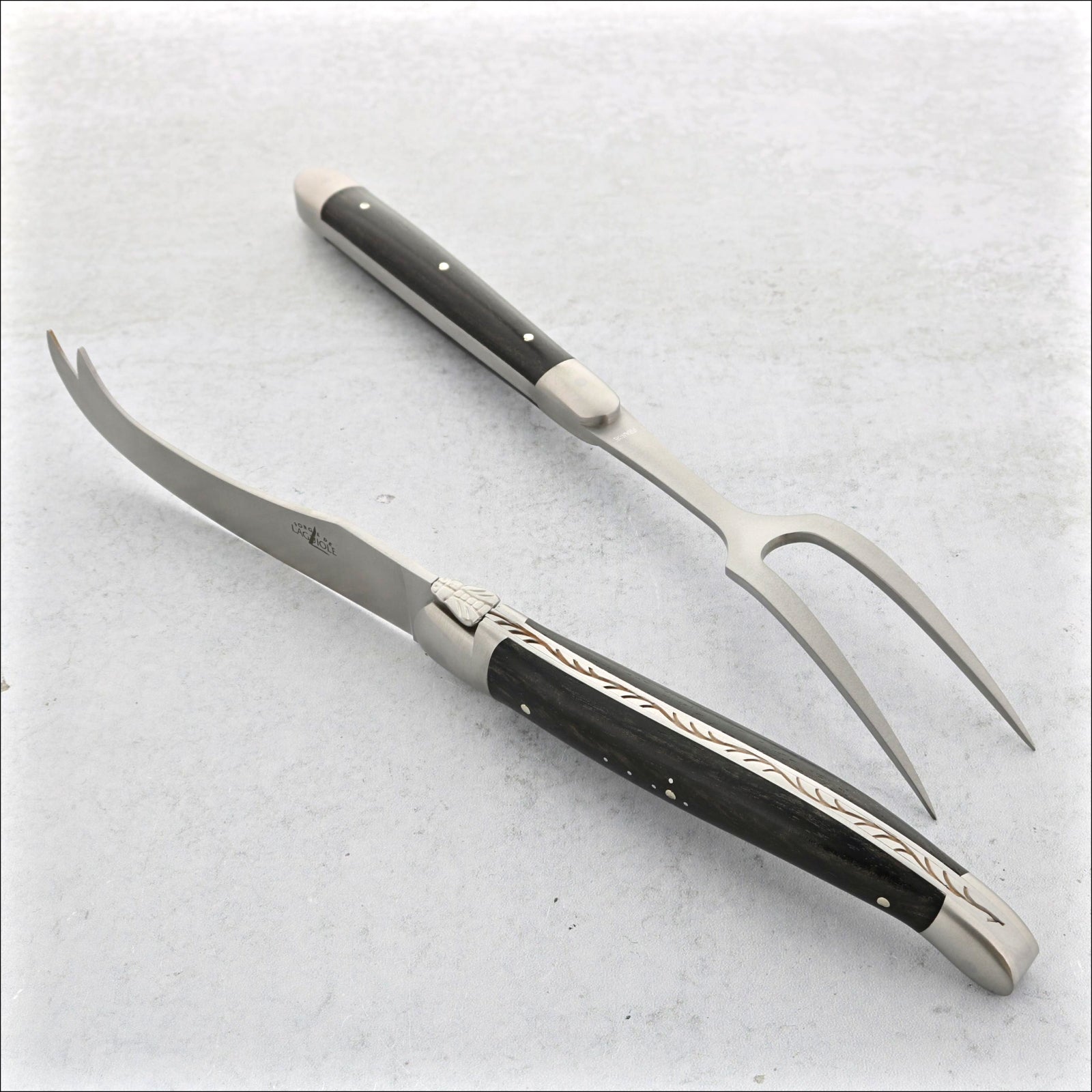 Forge de Laguiole Tradition Cheese Set - Ebony - Satin Finish