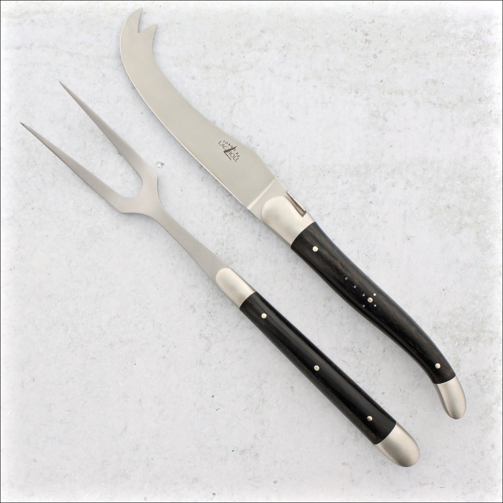 Forge de Laguiole Tradition Cheese Set - Ebony - Satin Finish