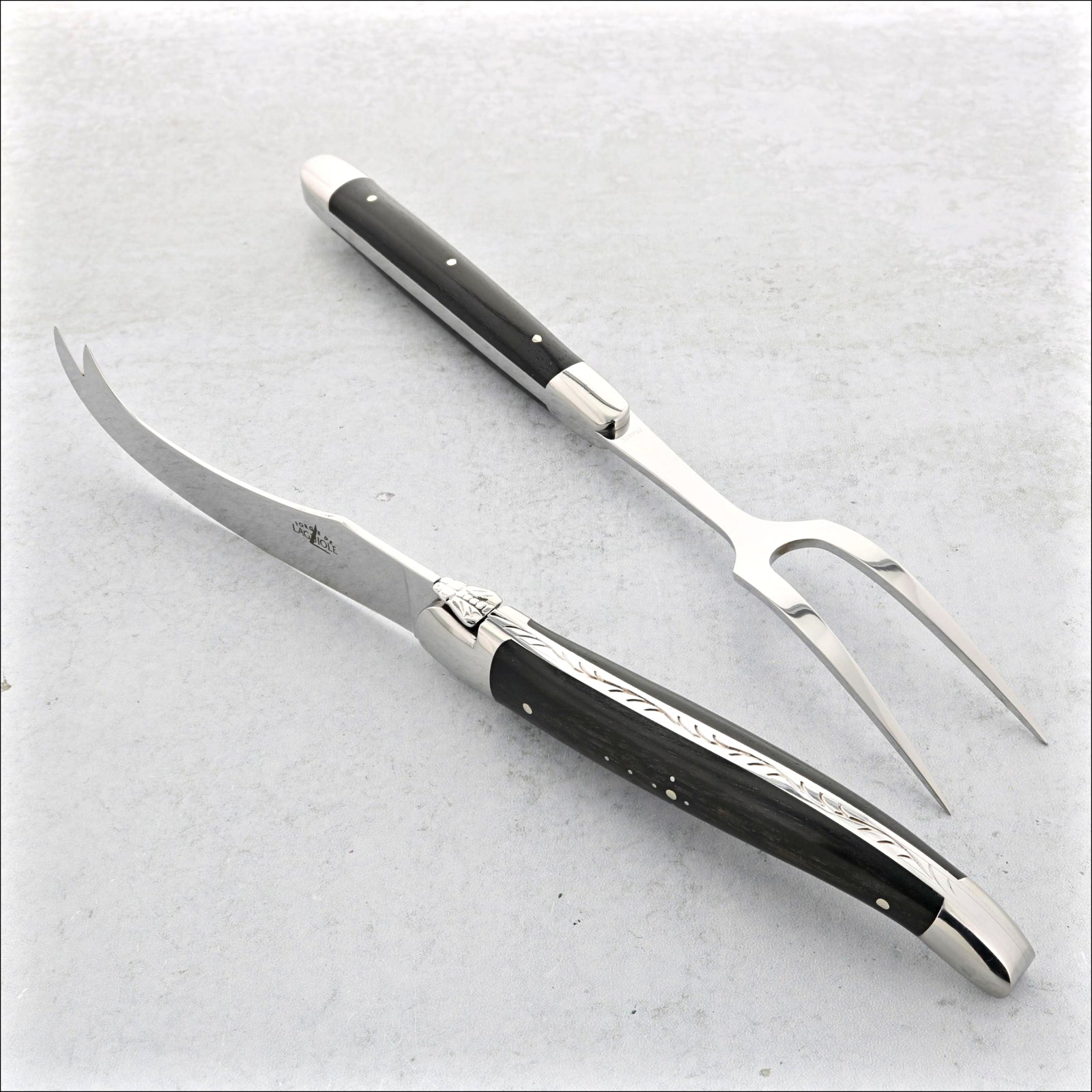 Forge de Laguiole Tradition Cheese Set - Ebony - Shiny Finish