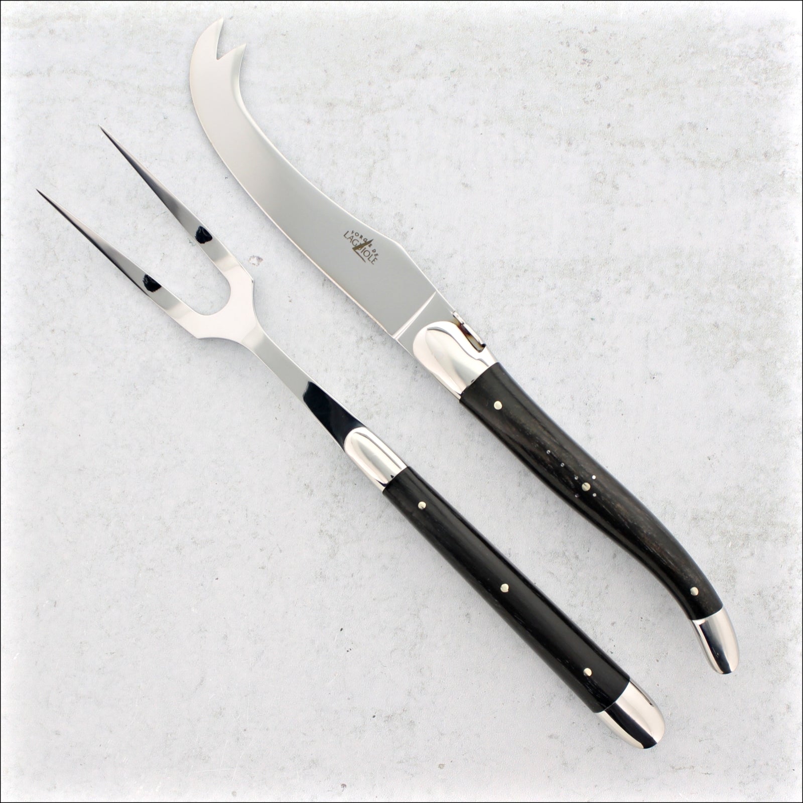 Forge de Laguiole Tradition Cheese Set - Ebony - Shiny Finish