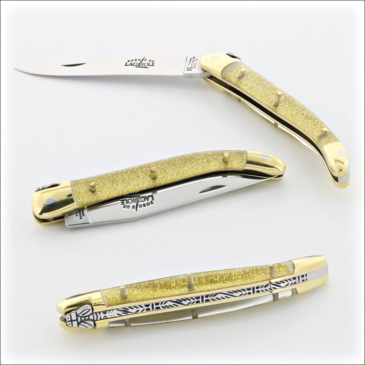 Forge de Laguiole 9cm Golden Spangles Pocket Knife