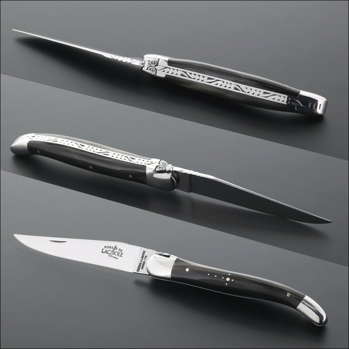 Forge de Laguiole Collection 11 cm Dark Horn Tip - Shiny Finish