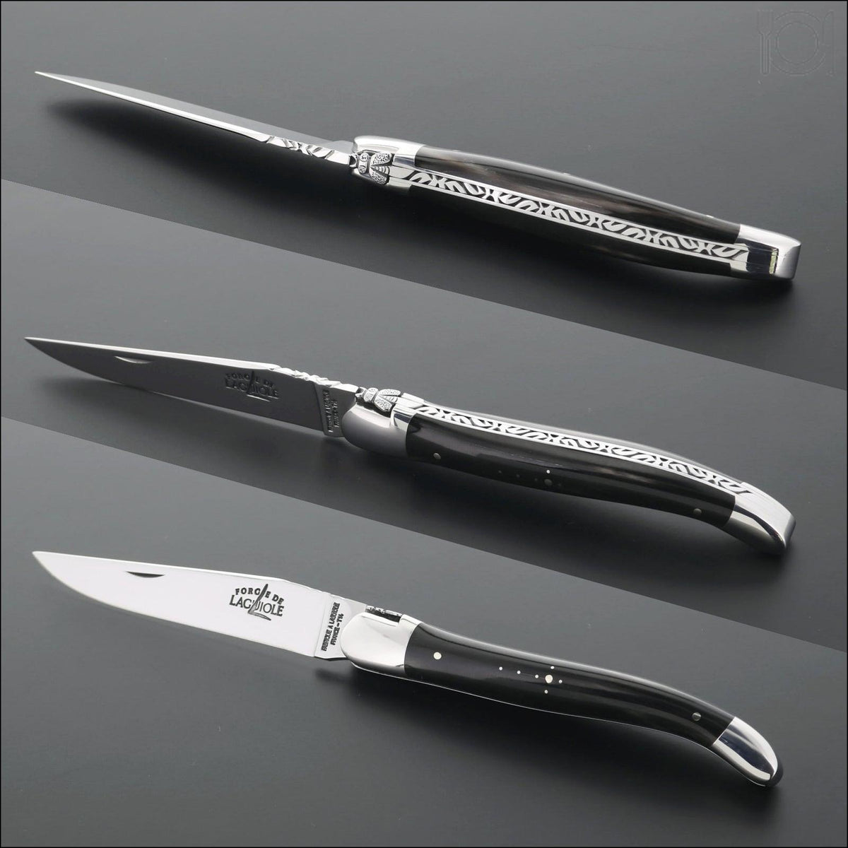 Forge de Laguiole Collection 12 cm Dark Horn Tip Shiny Finish