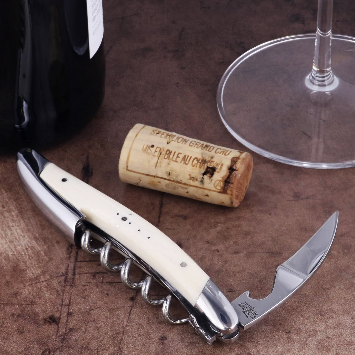 Forge de Laguiole Collection Sommelier Corkscrew - Cattle Bone Shiny Finish