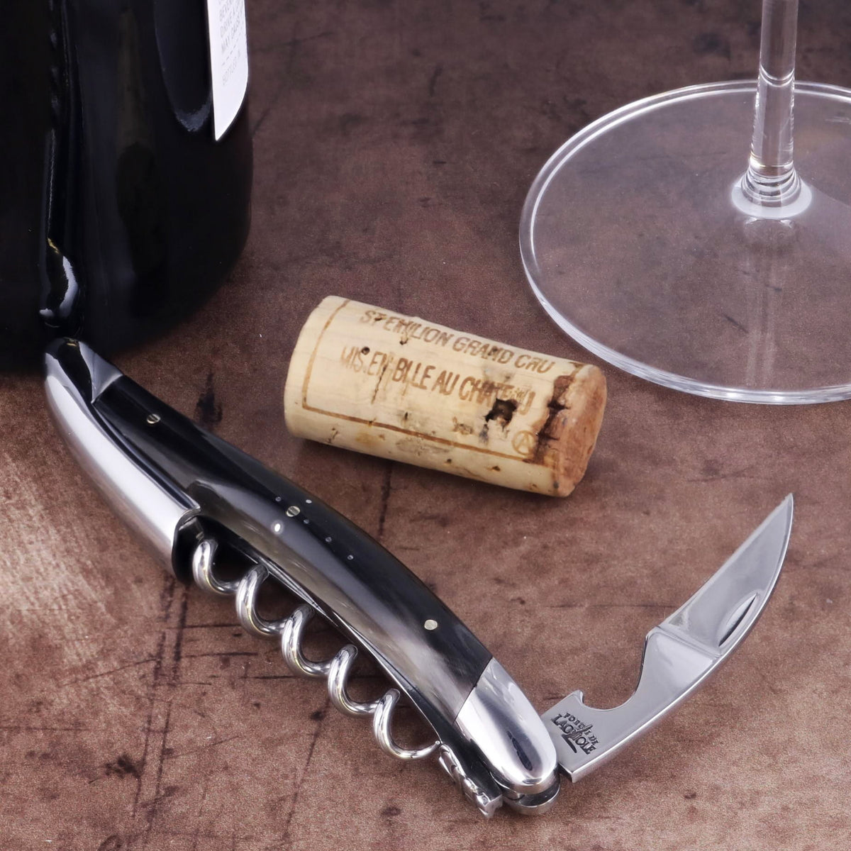 Forge de Laguiole Collection Sommelier Corkscrew - Dark Horn Tip