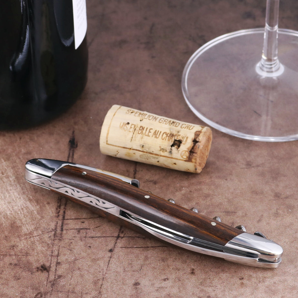 Forge de Laguiole Collection Sommelier Corkscrew - Desert Ironwood Shiny Finish