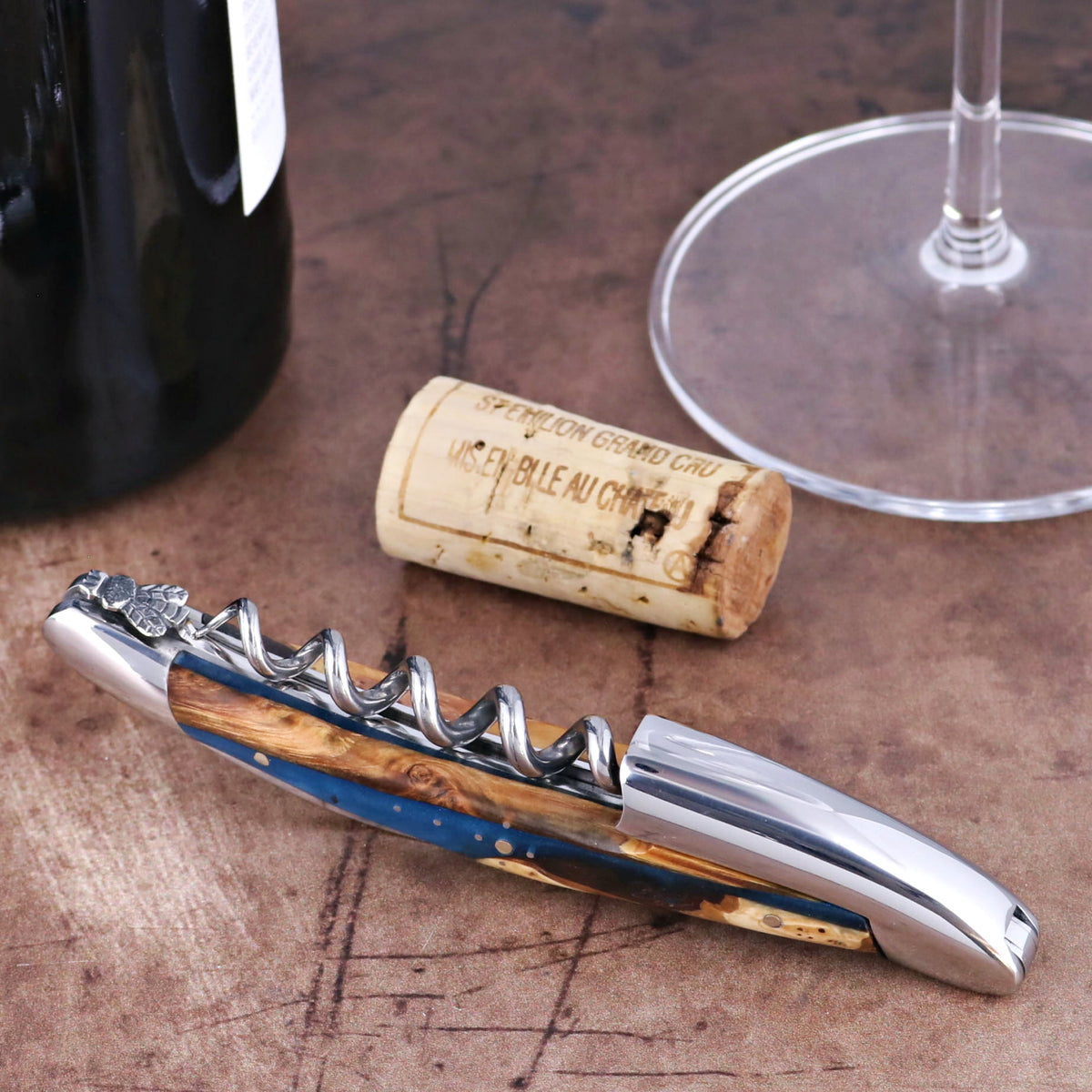 Forge de Laguiole Collection Sommelier Corkscrew - Juniper - Blue Alchemy