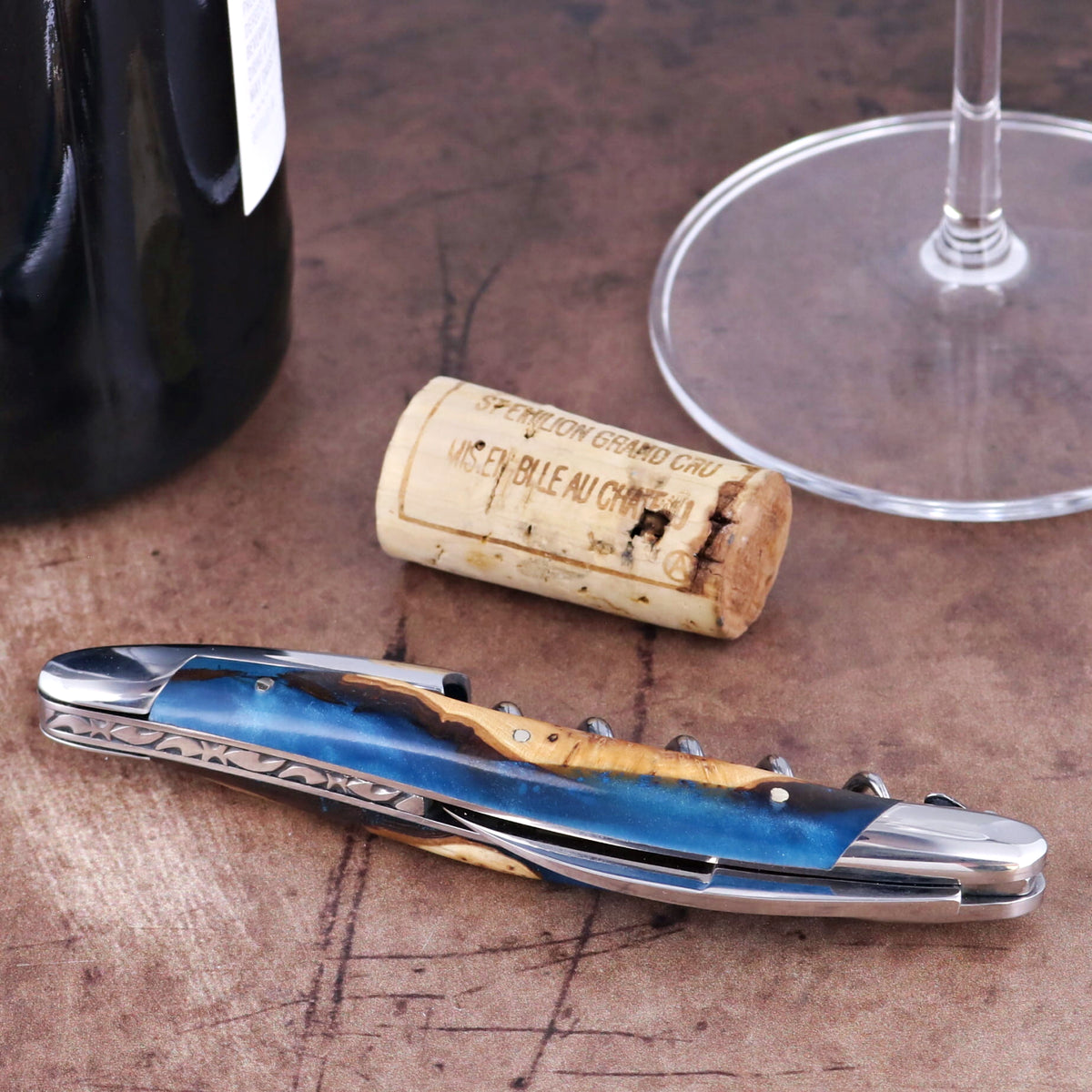 Forge de Laguiole Collection Sommelier Corkscrew - Juniper - Blue Alchemy