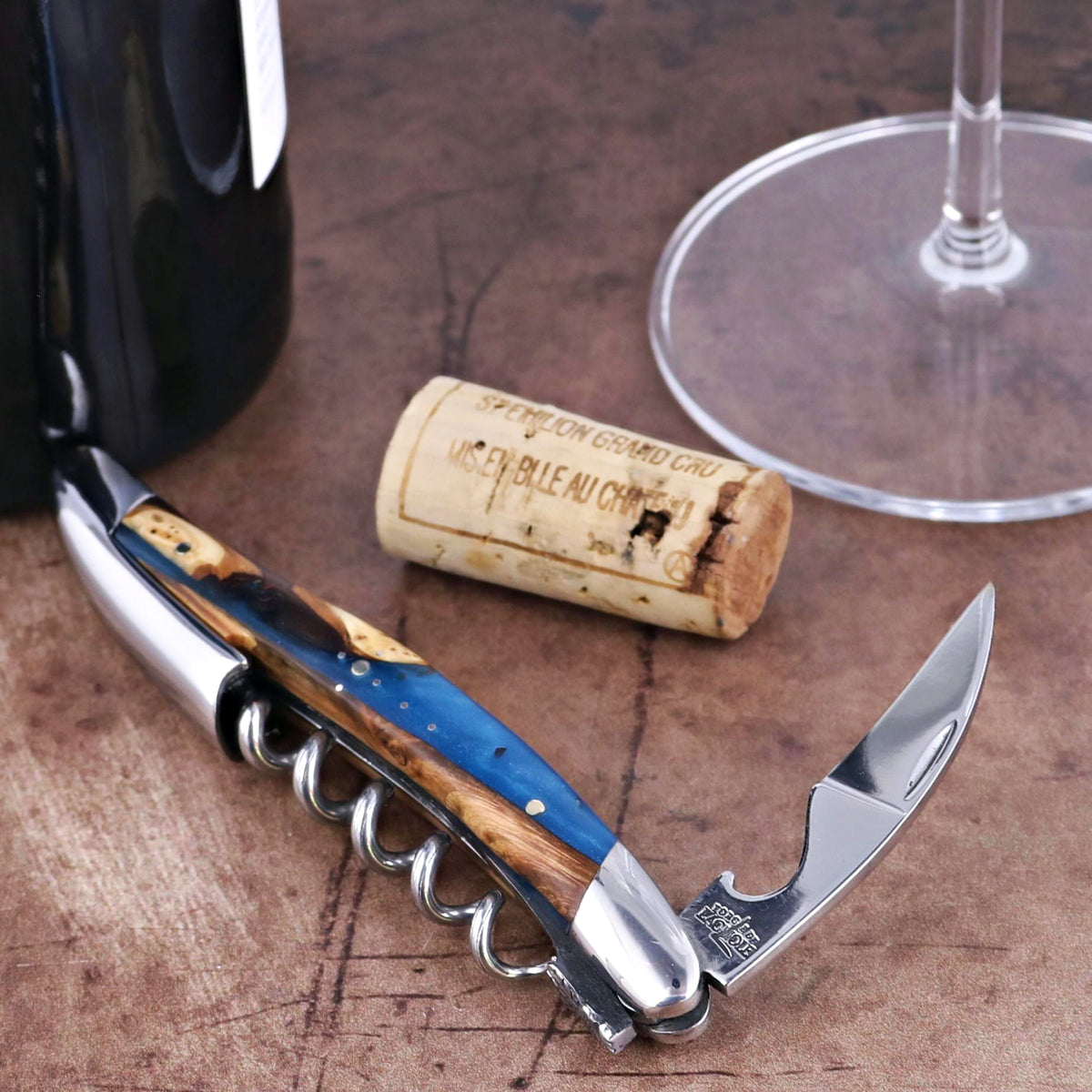 Forge de Laguiole Collection Sommelier Corkscrew - Juniper - Blue Alchemy