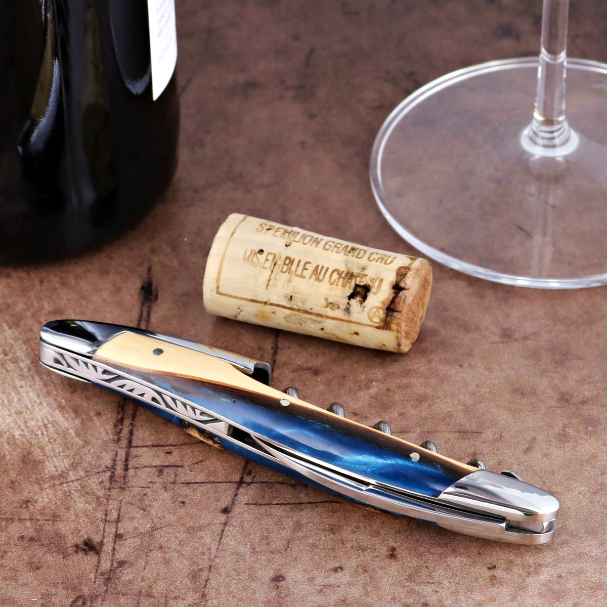 Forge de Laguiole Collection Sommelier Corkscrew - Juniper - Blue Alchemy