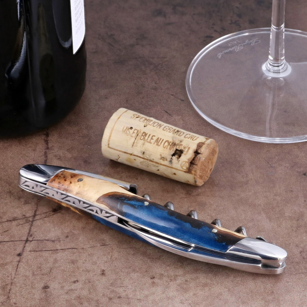 Forge de Laguiole Collection Sommelier Corkscrew - Juniper - Blue Alchemy