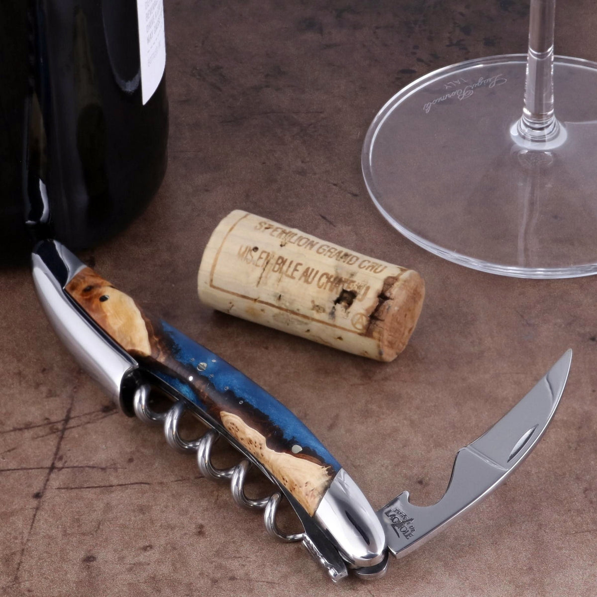 Forge de Laguiole Collection Sommelier Corkscrew - Juniper - Blue Alchemy