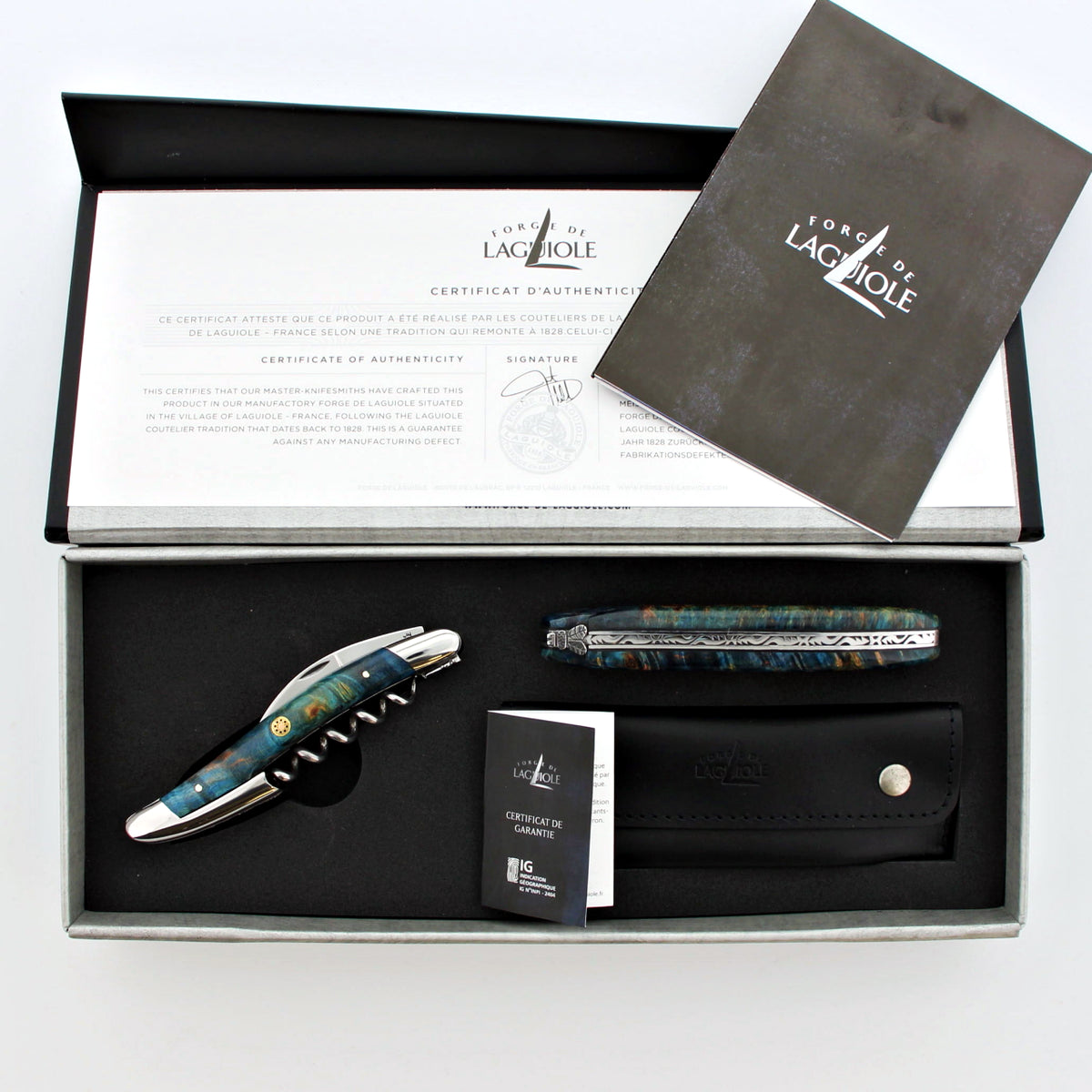 Forge de Laguiole Epicurean Duo -  Blue Spalted Maple