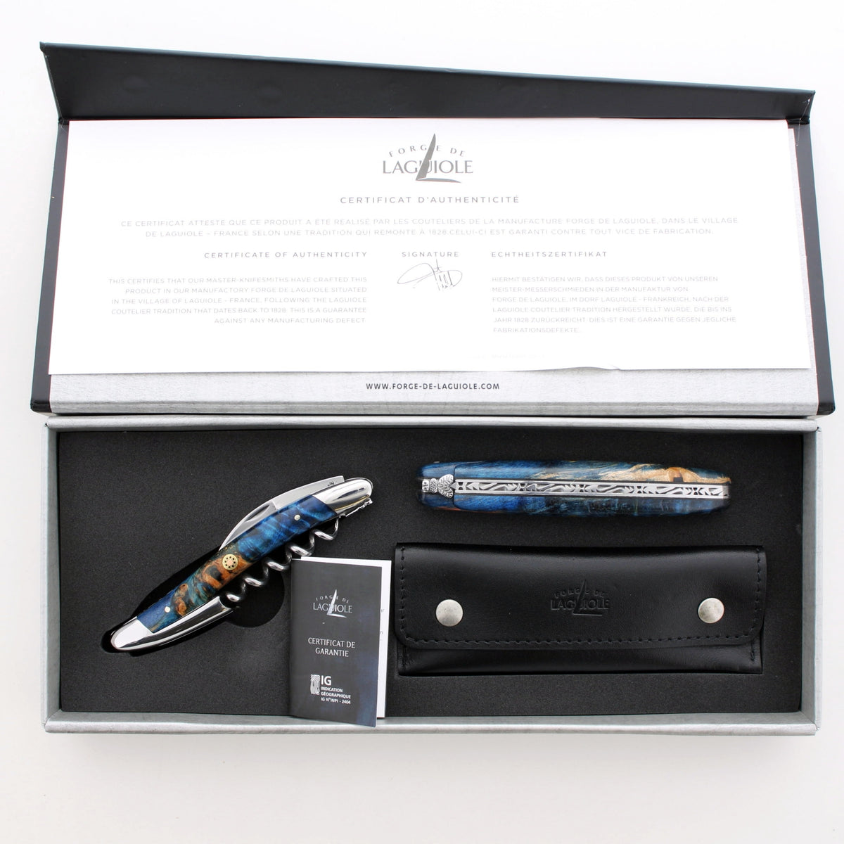 Forge de Laguiole Epicurean Duo -  Blue Spalted Maple