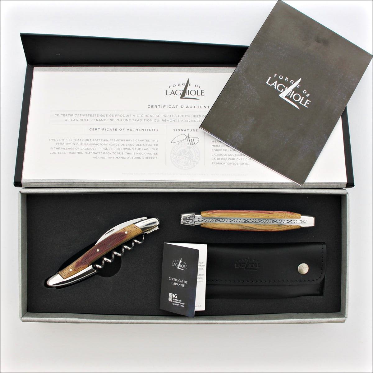 Forge de Laguiole Epicurean Duos - Oak Barrel - Pinot Noir - Shiny Finish