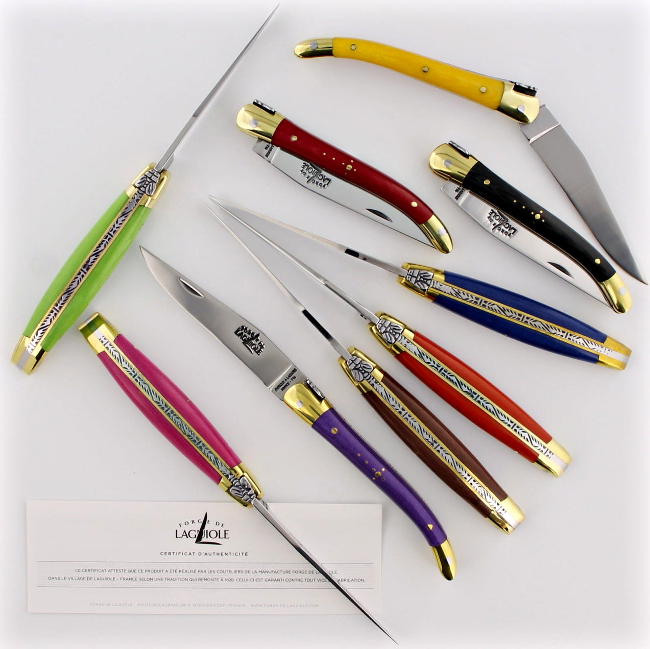 Forge de Laguiole 9 cm Colored Handle Pocket Knife - Laguiole Imports