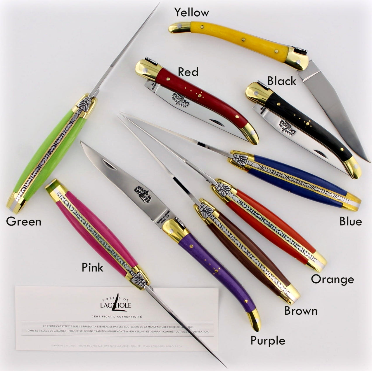 Forge de Laguiole 9 cm Colored Handle Pocket Knife - Laguiole Imports