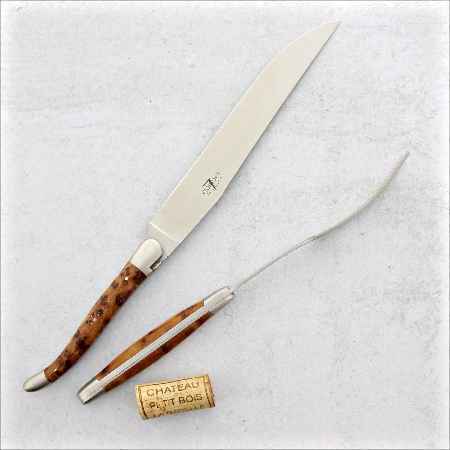 Laguiole Carving Set Thuya Handle Satin Finish