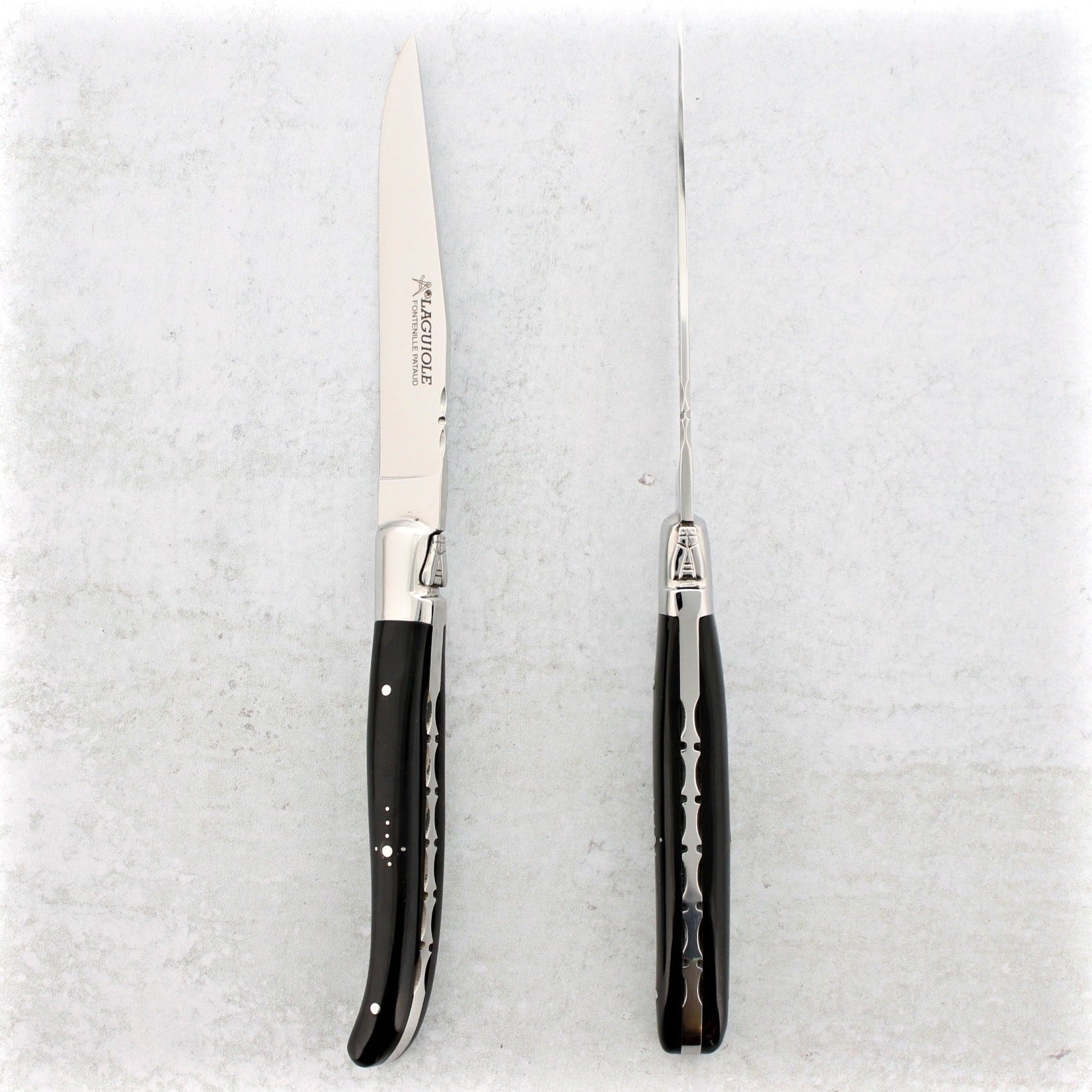 Laguiole Forged Steak Knives Black Horn Tip