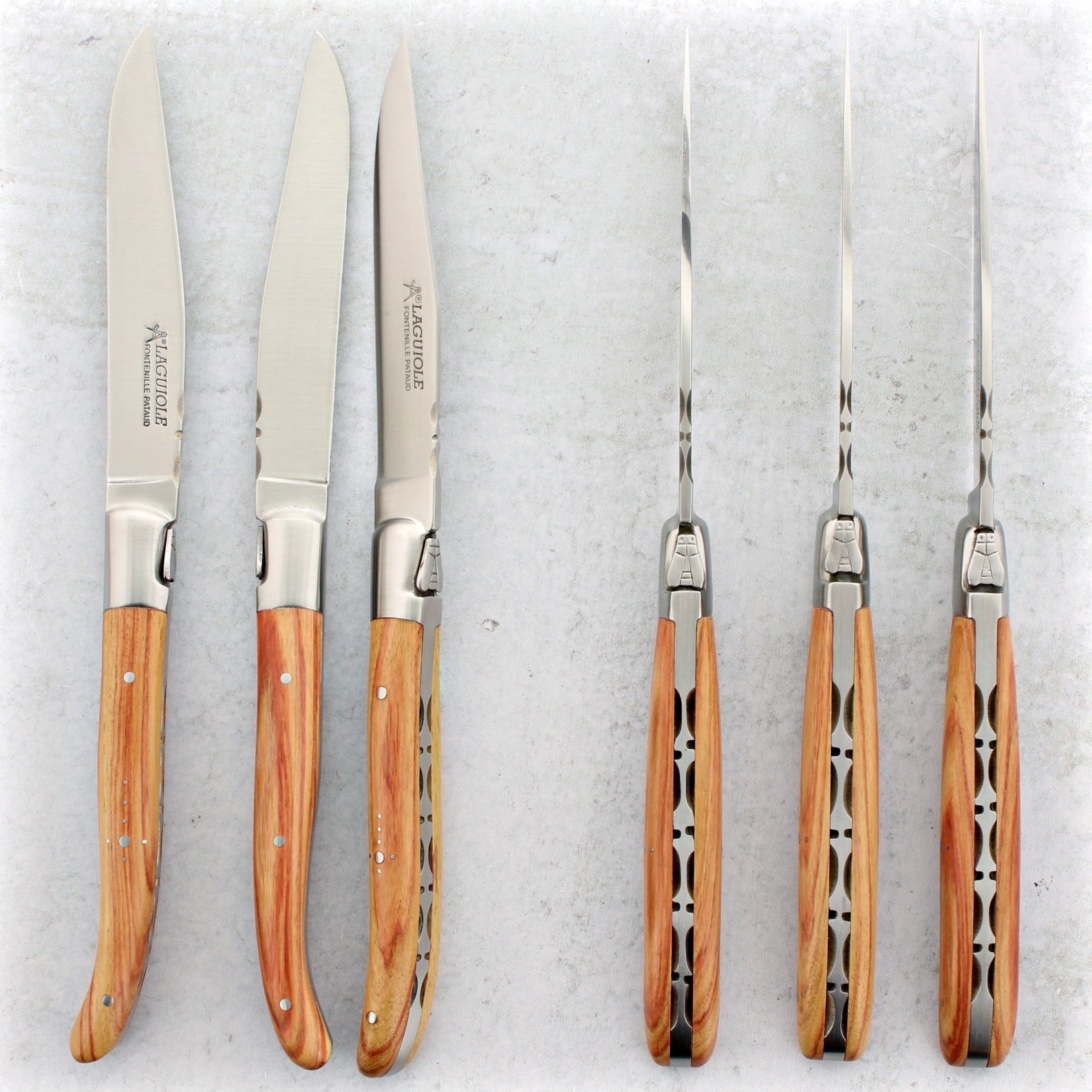 Laguiole Forged Steak Knives Brazilian Tulipwood