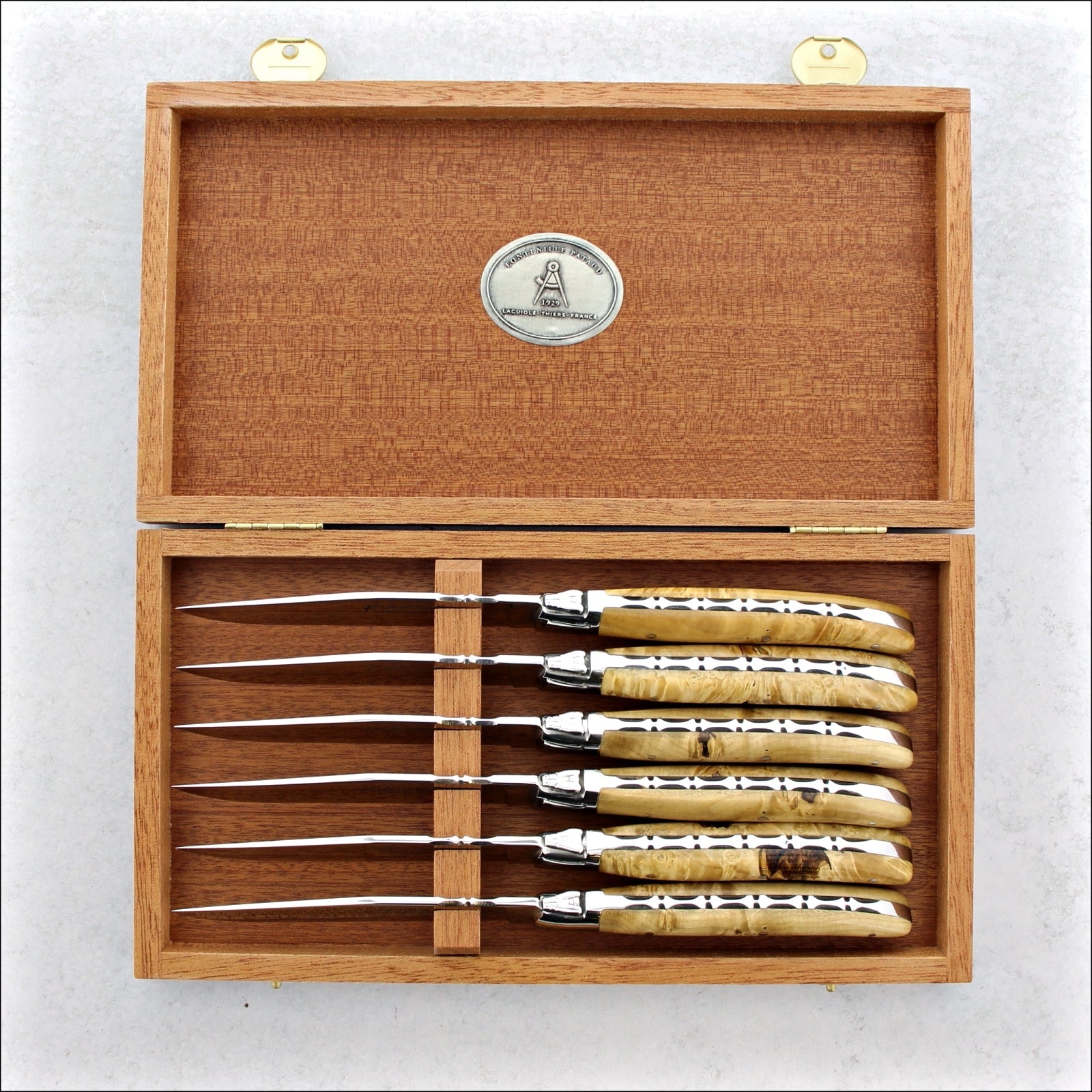 Laguiole Forged Steak Knives Burled Maple