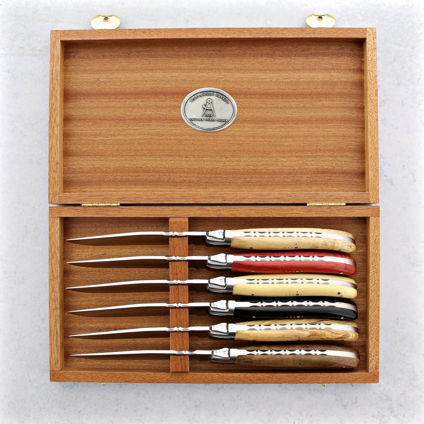 Laguiole Forged Steak Knives Mixed Wood Handle