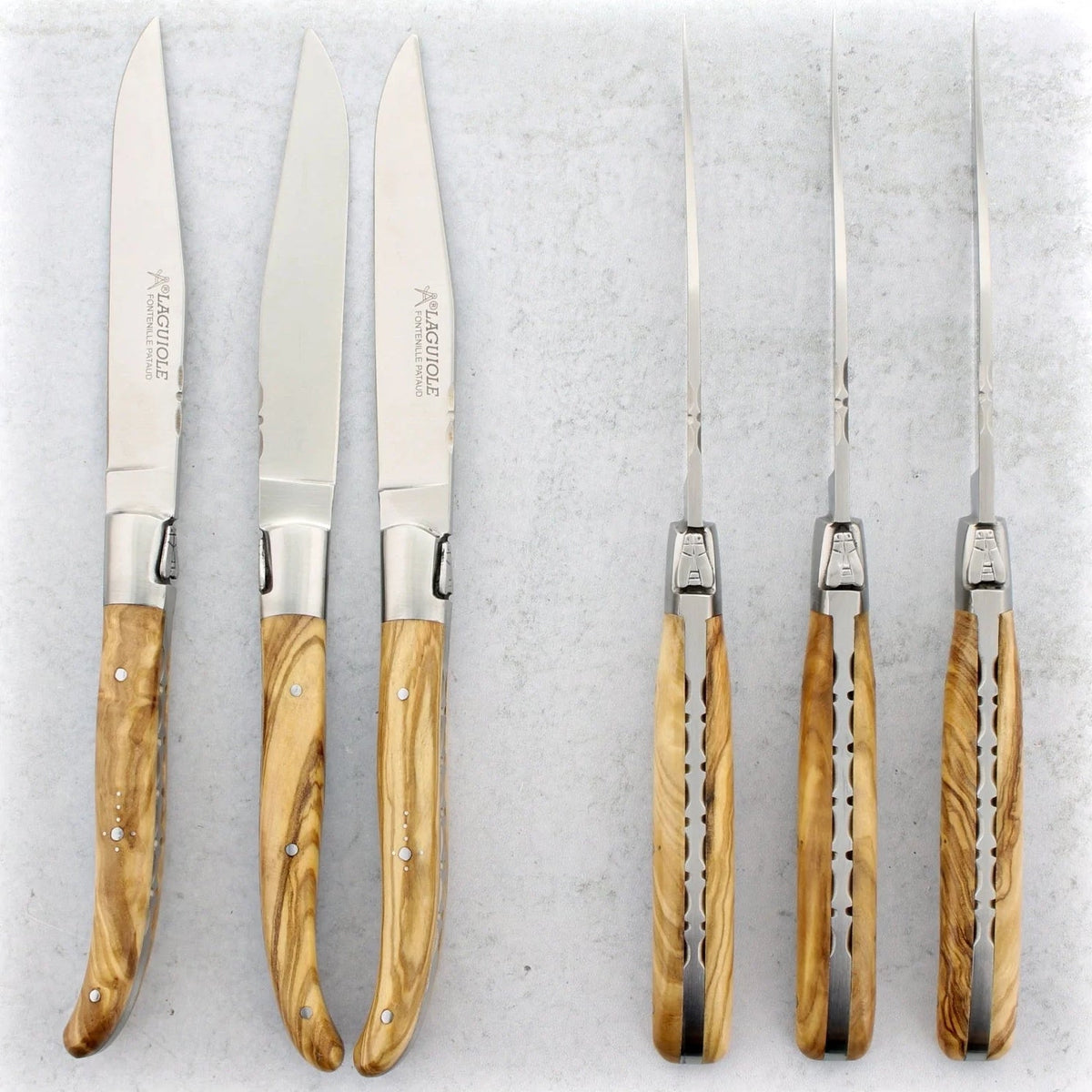 Laguiole Forged Steak Knives Olive Wood