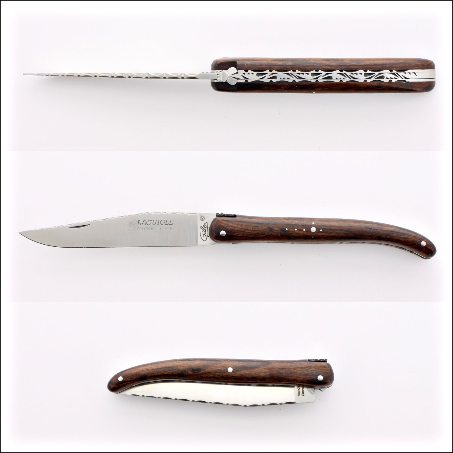 Laguiole Full Handle 11 cm Guilloche Ironwood