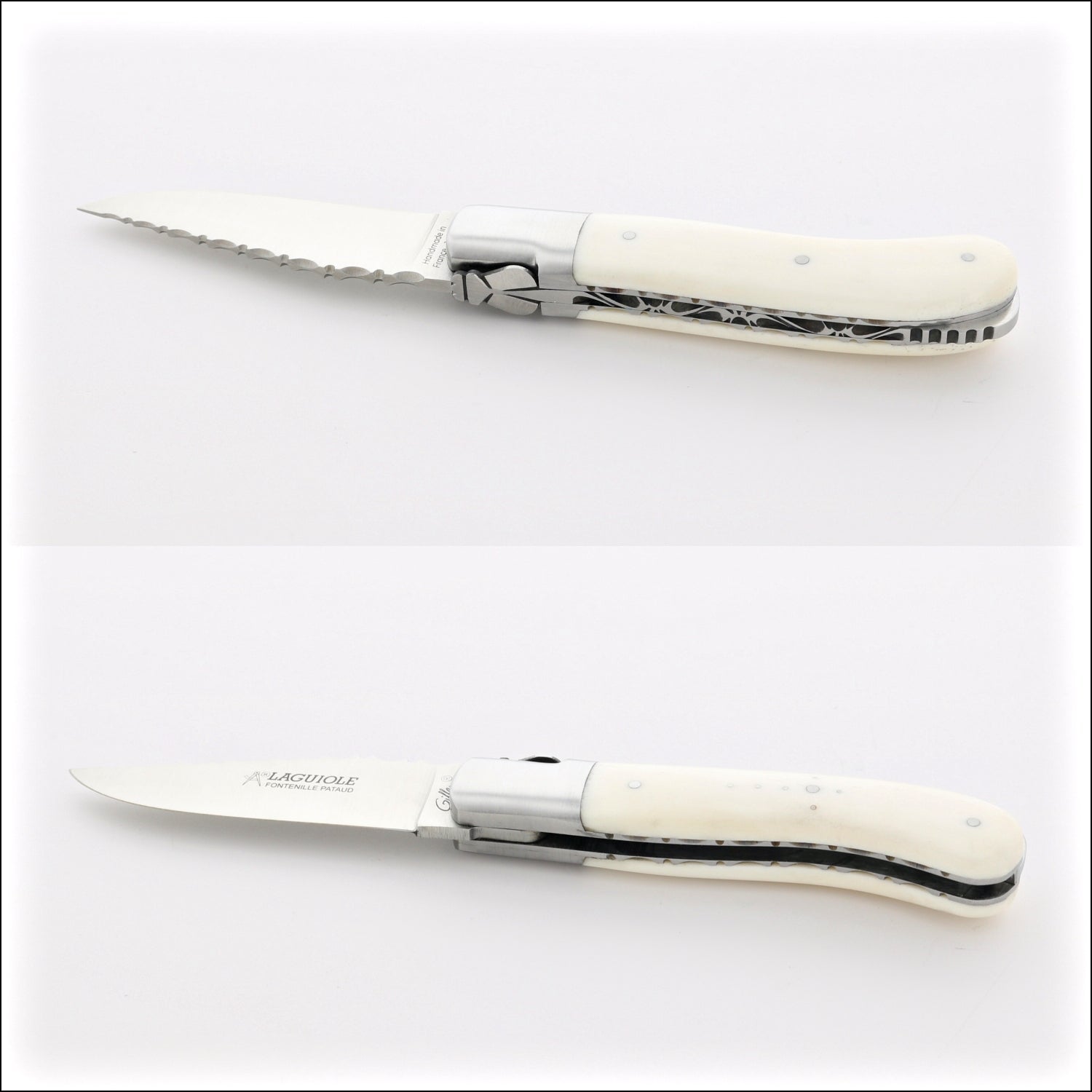 Laguiole Gentleman's Knife Guilloche - Cattle Bone