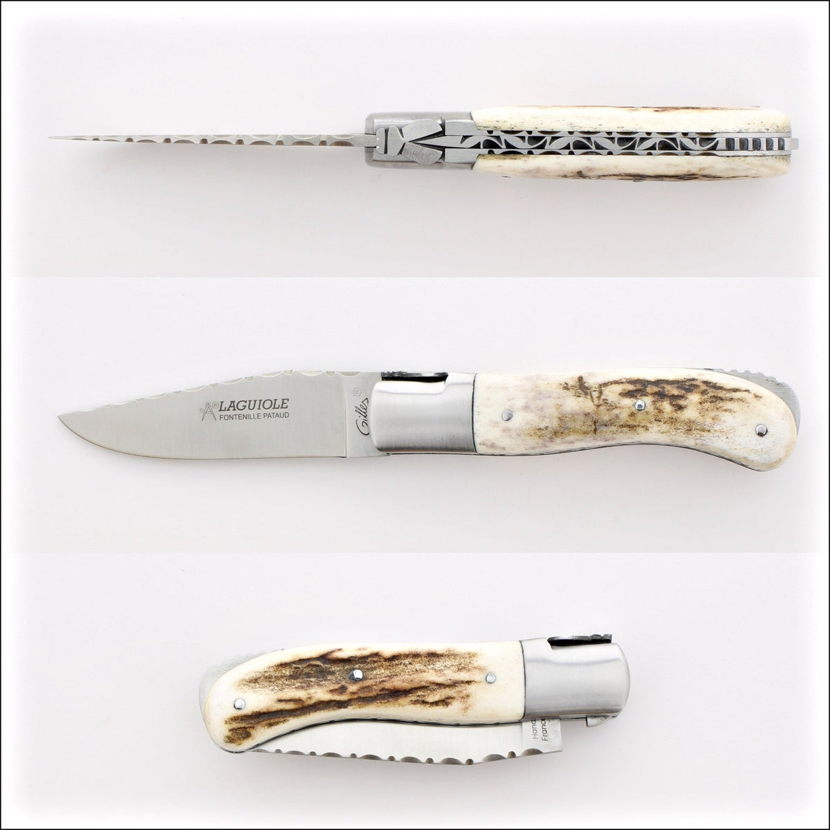 Laguiole Gentleman&#39;s Knife Guilloche - Deer Stag