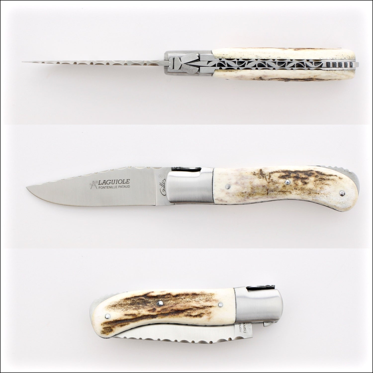 Laguiole Gentleman's Knife Guilloche - Deer Stag