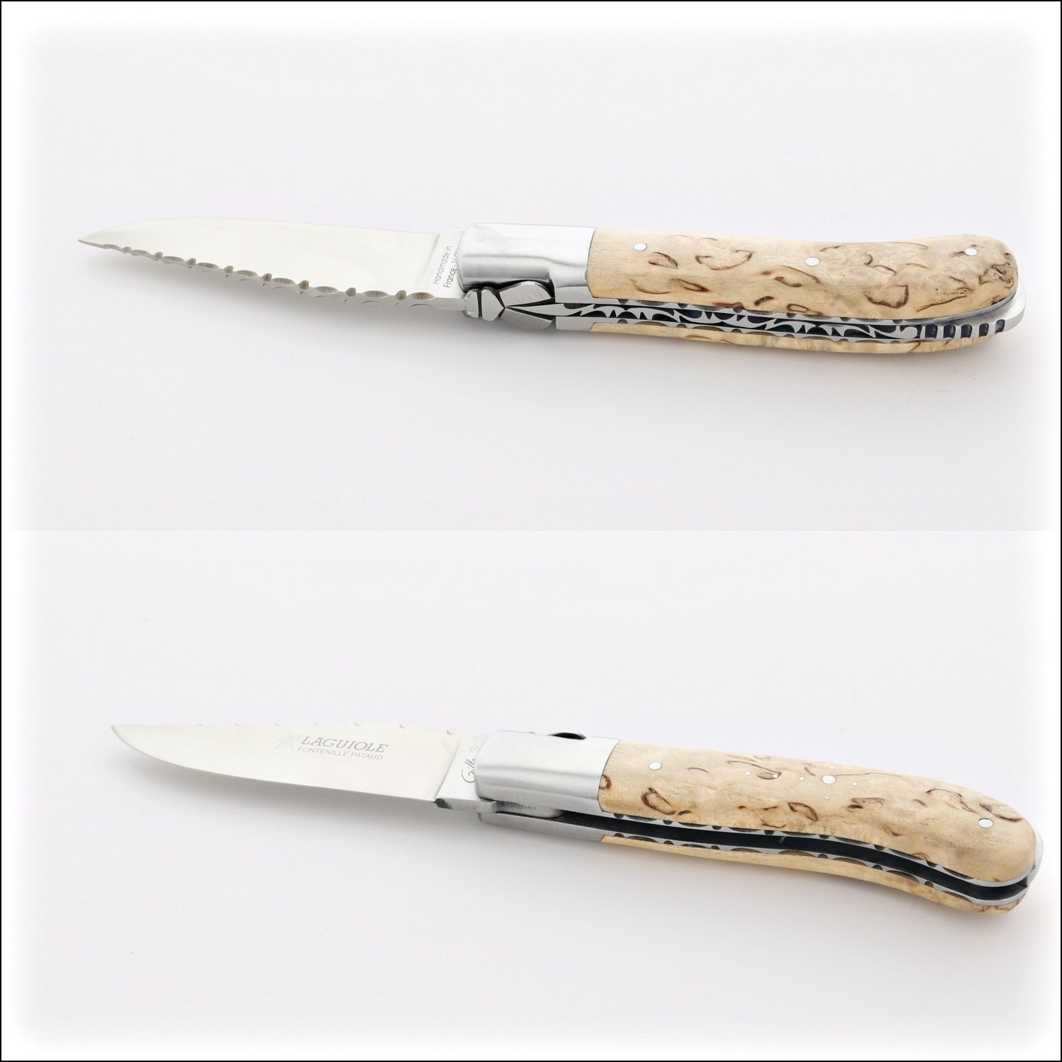 Laguiole Gentleman's Knife Guilloche - Karelian Birch