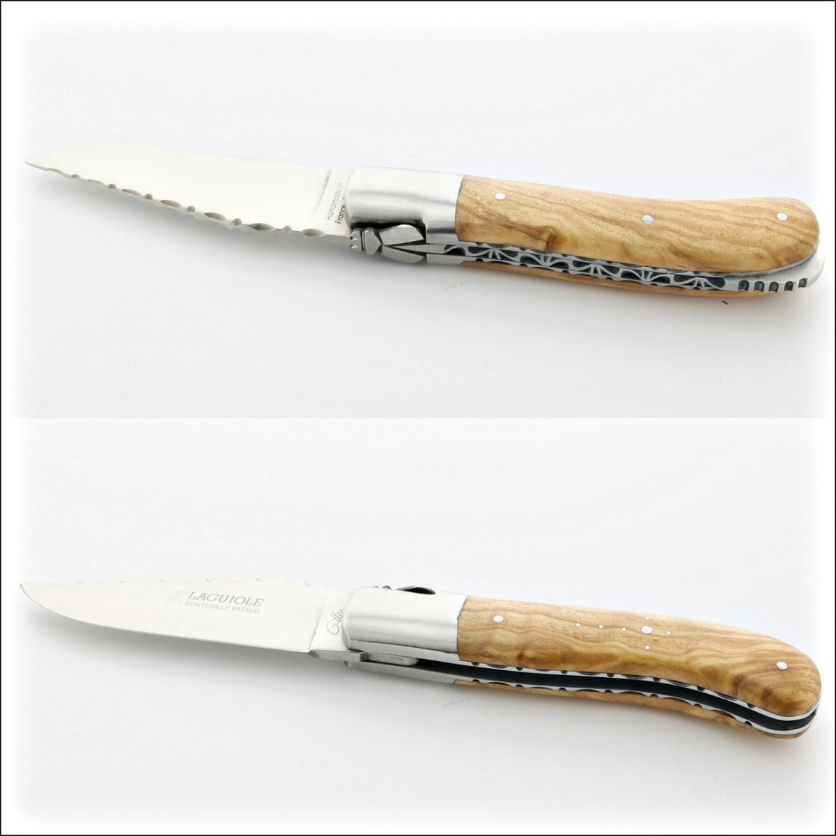 Laguiole Gentleman&#39;s Knife Guilloche - Olive Wood