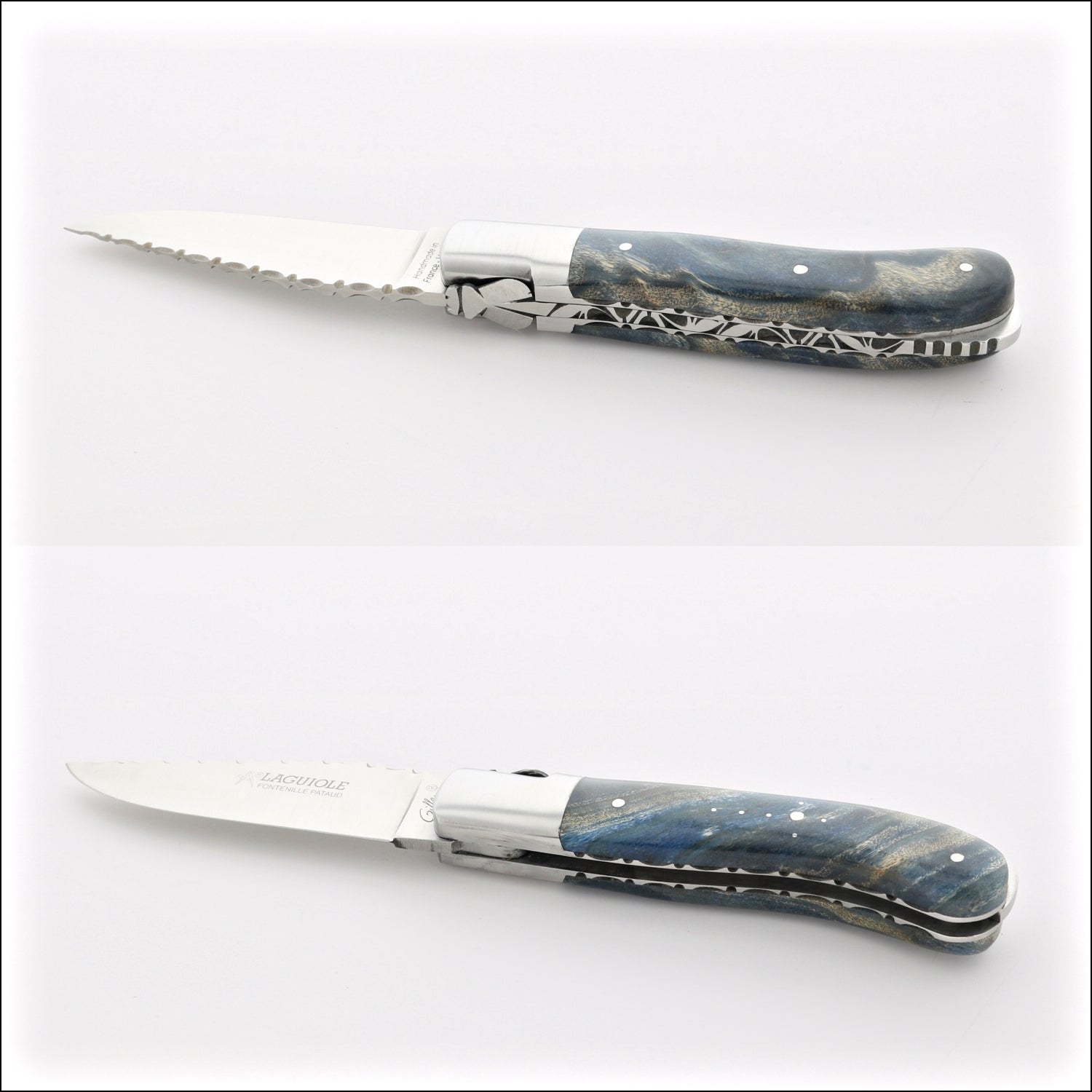 Laguiole Gentleman's Knife Guilloche - Stained Poplar Burl