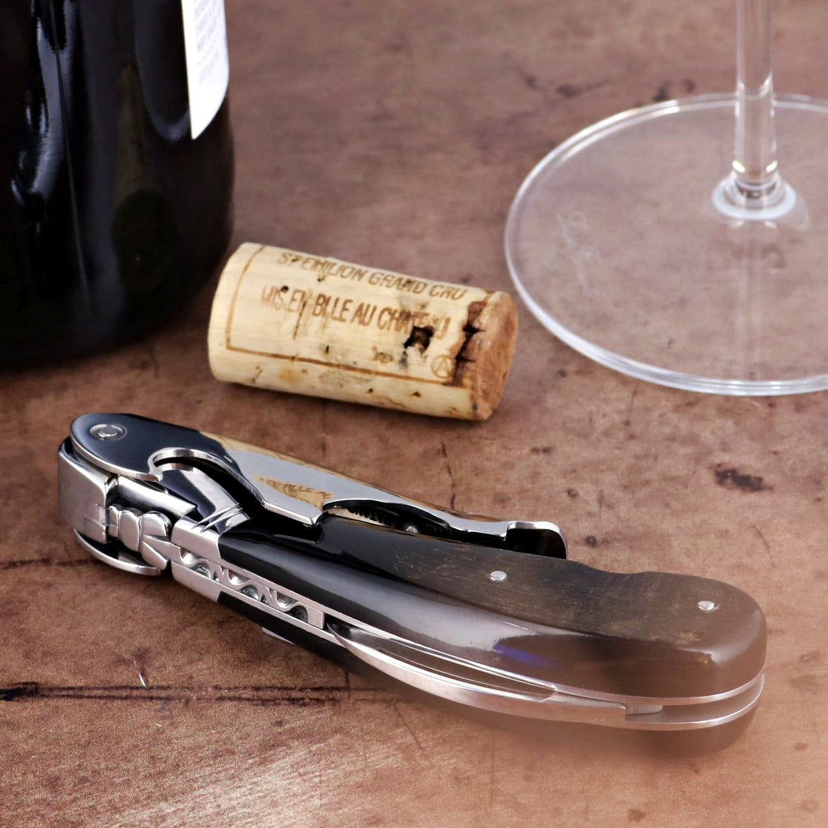 Laguiole Magnum Buffalo Bark Corkscrew - A