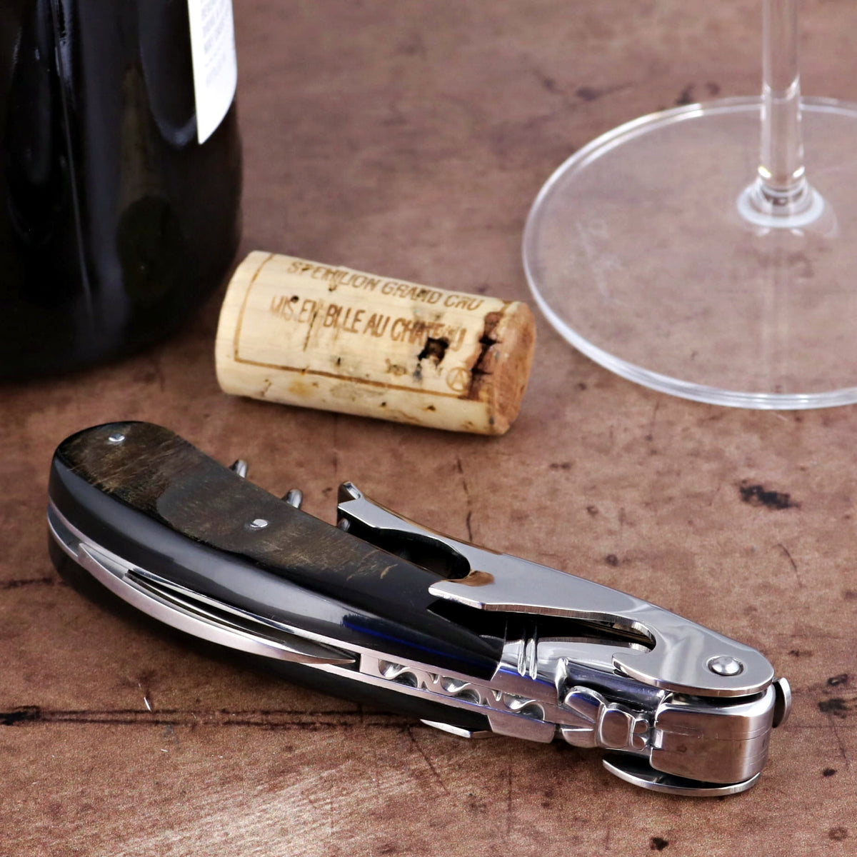Laguiole Magnum Buffalo Bark Corkscrew - A