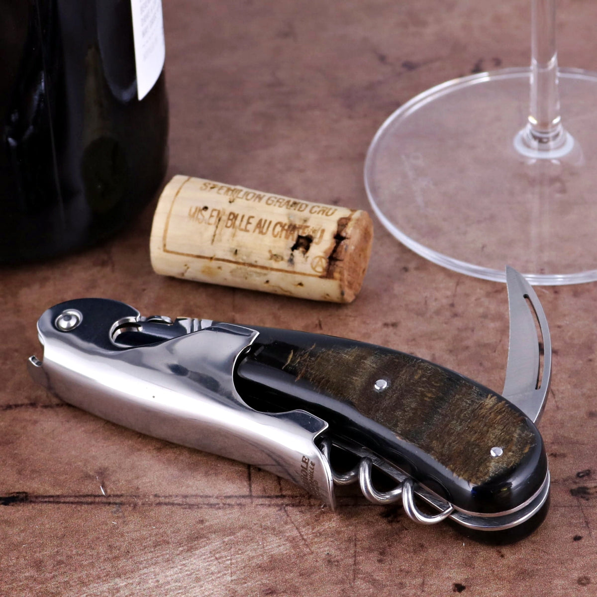 Laguiole Magnum Buffalo Bark Corkscrew - A