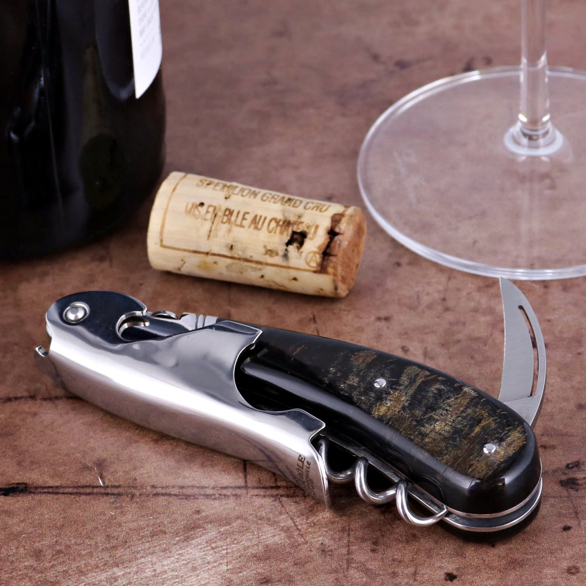 Laguiole Magnum Buffalo Bark Corkscrew - C