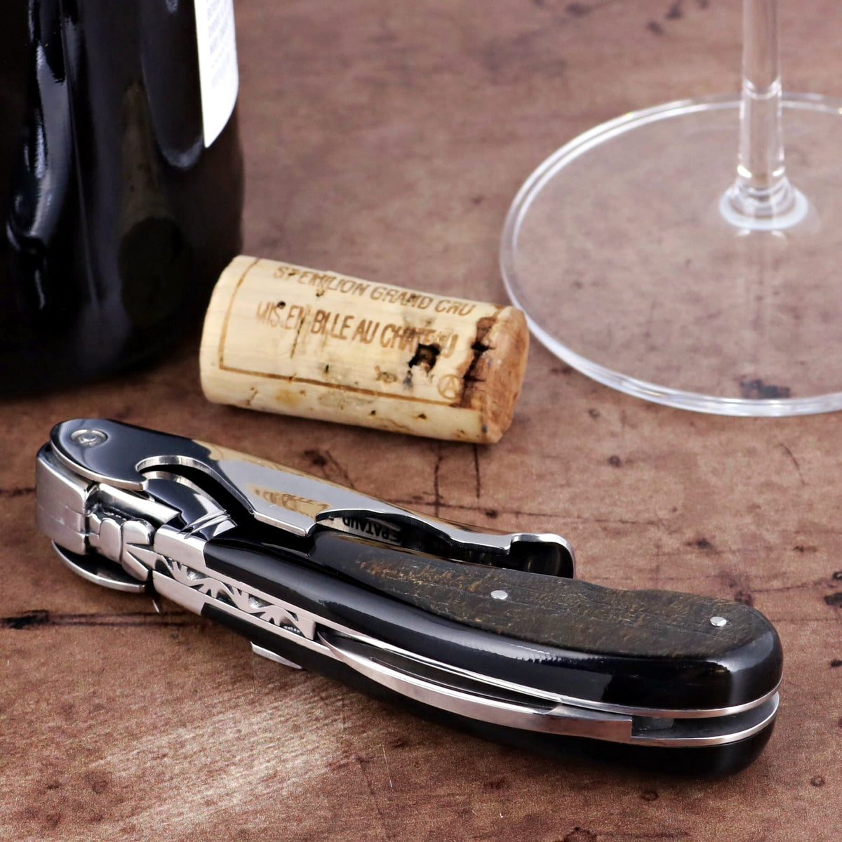 Laguiole Magnum Buffalo Bark Corkscrew - D