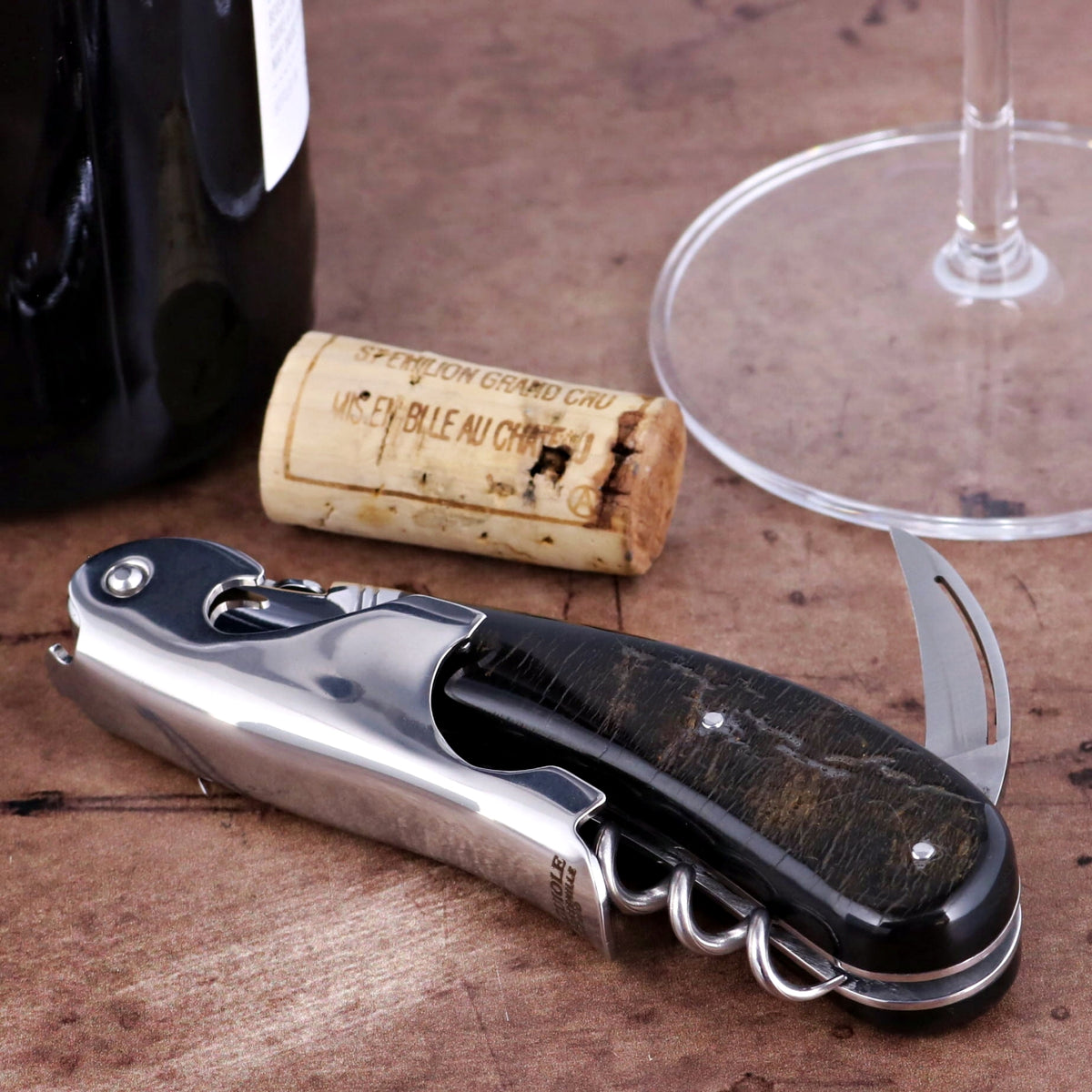 Laguiole Magnum Buffalo Bark Corkscrew - D