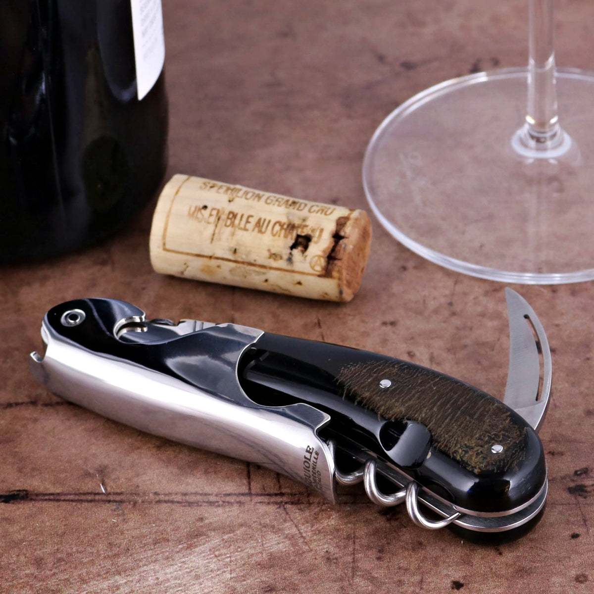 Laguiole Magnum Buffalo Bark Corkscrew - E
