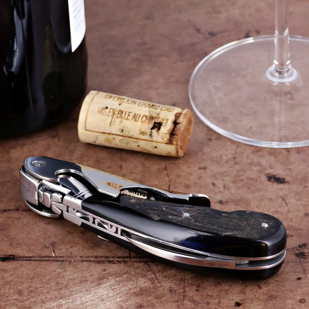 Laguiole Magnum Buffalo Bark Corkscrew - F