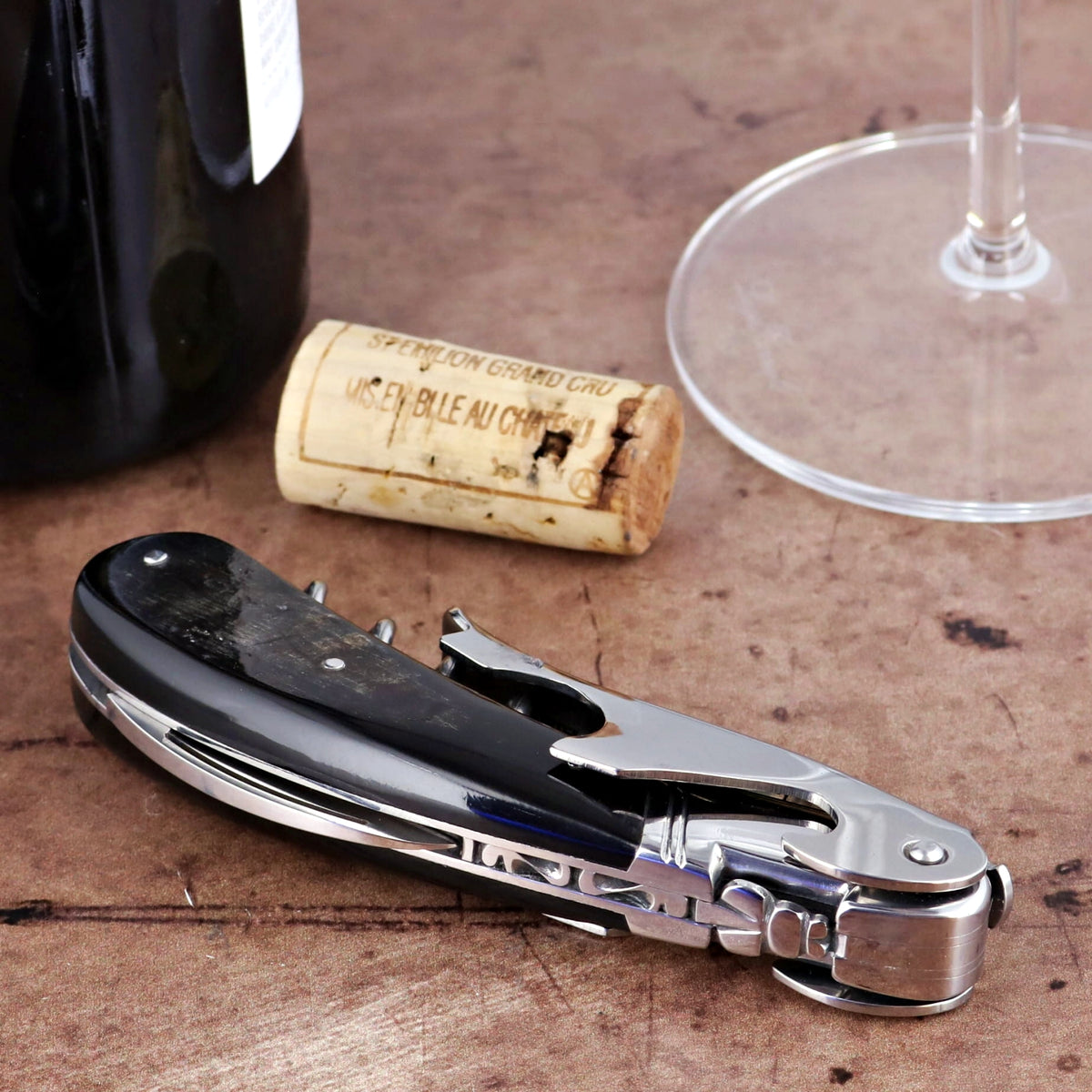 Laguiole Magnum Buffalo Bark Corkscrew - F