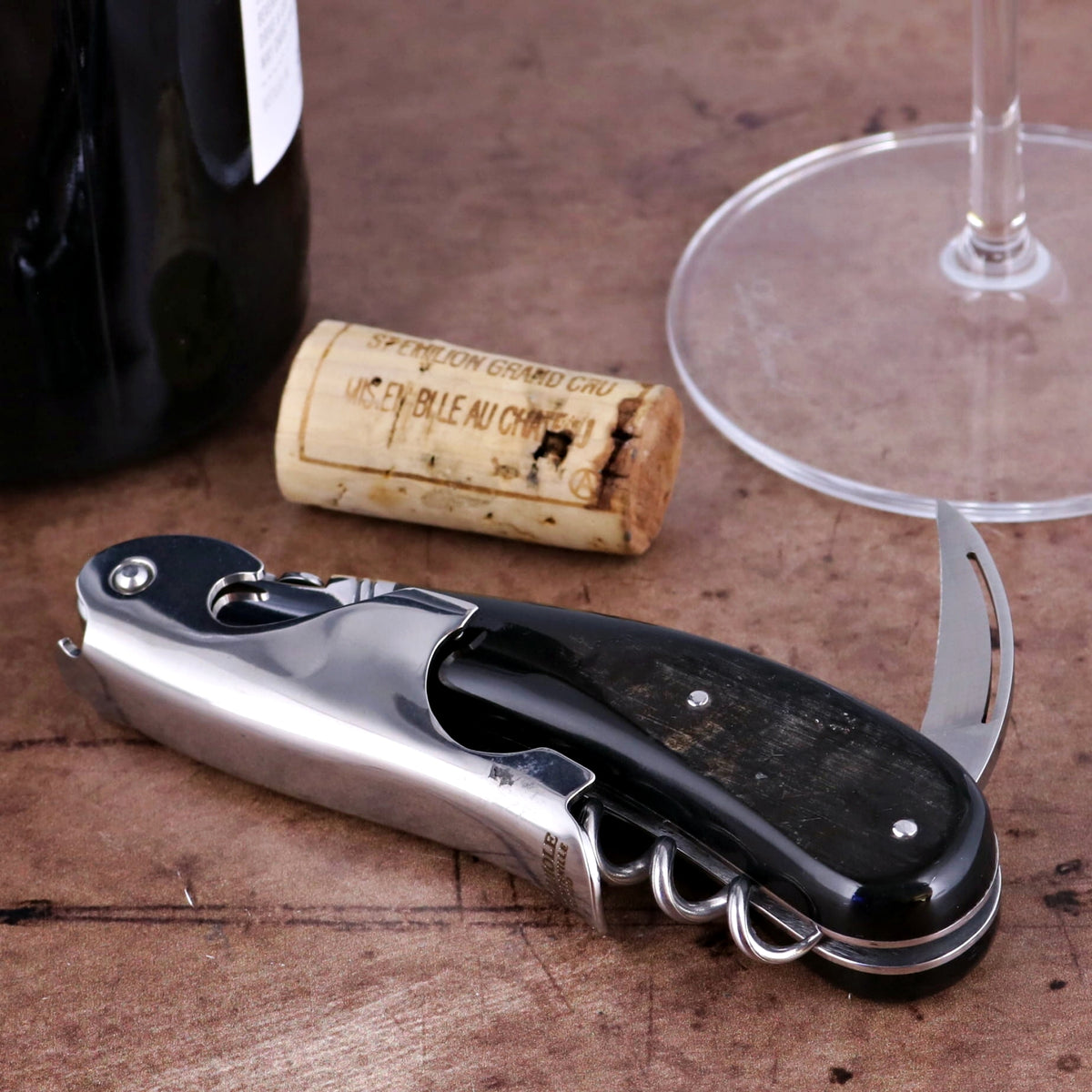 Laguiole Magnum Buffalo Bark Corkscrew - F