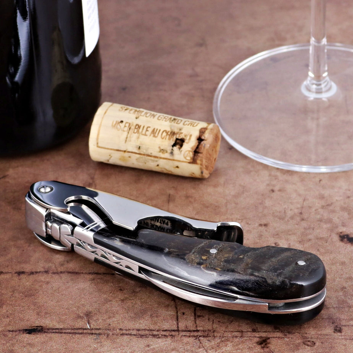 Laguiole Magnum Dark Ram Horn Corkscrew - B