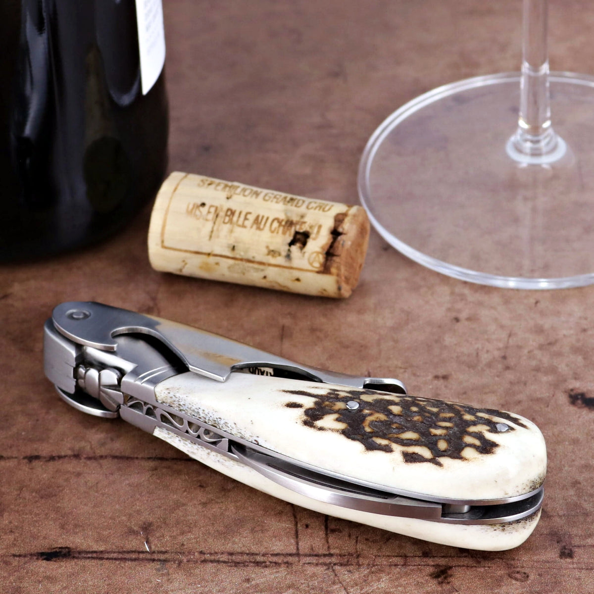 Laguiole Magnum Deer Stag Corkscrew - A